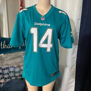 NFL Teal On-Field Jersey Miami Dolphins XL 18 20 14 Landry Shirt Top Football